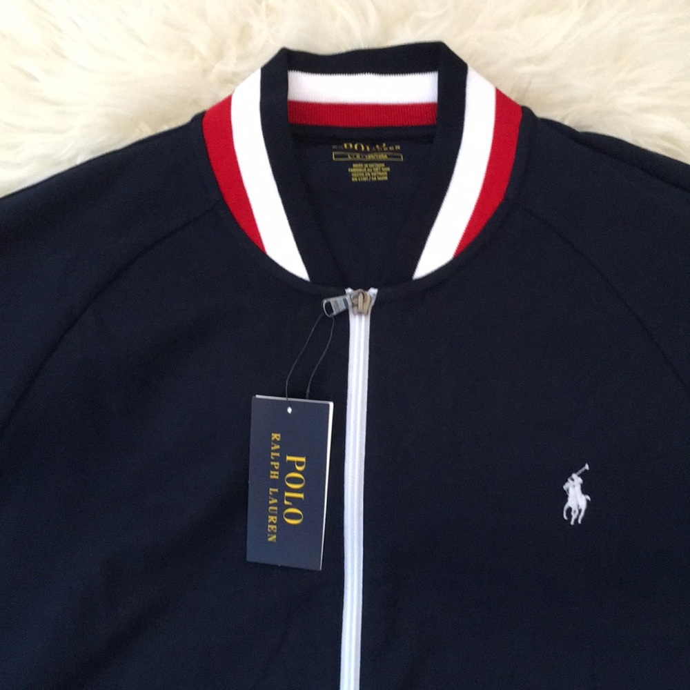 Ralph Lauren Navy Aviator Cotton Jacket - Picture 3 of 5
